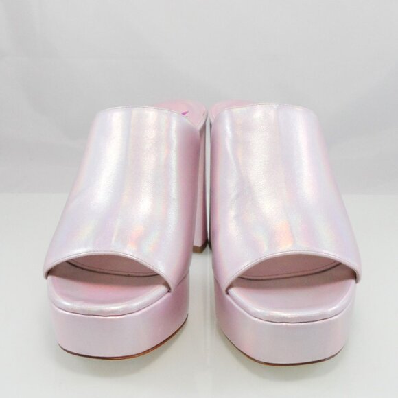 NIB$530 Bettina Vermillon Anita Platform Mules Block Heel Slip-0n Sandals 38.5 - Picture 7 of 16